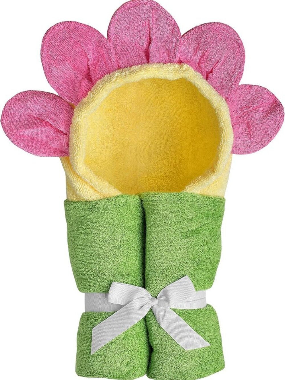 Soft Hooded Baby Towel for Kids 2-8 | Large Cotton Bath Towel with Cute Flower